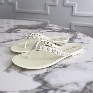 NWT - Tory Burch Studded Jelly Flip Flop - New Ivory🤍